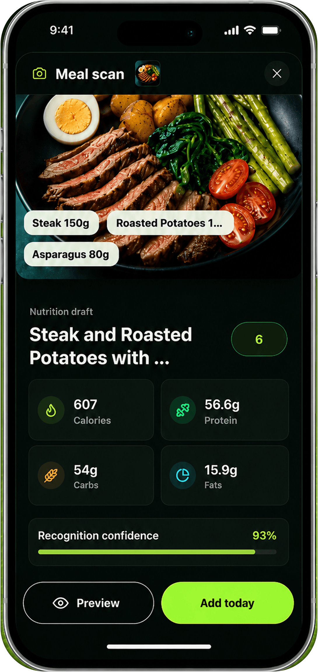 Reset90 AI Meals screen preview