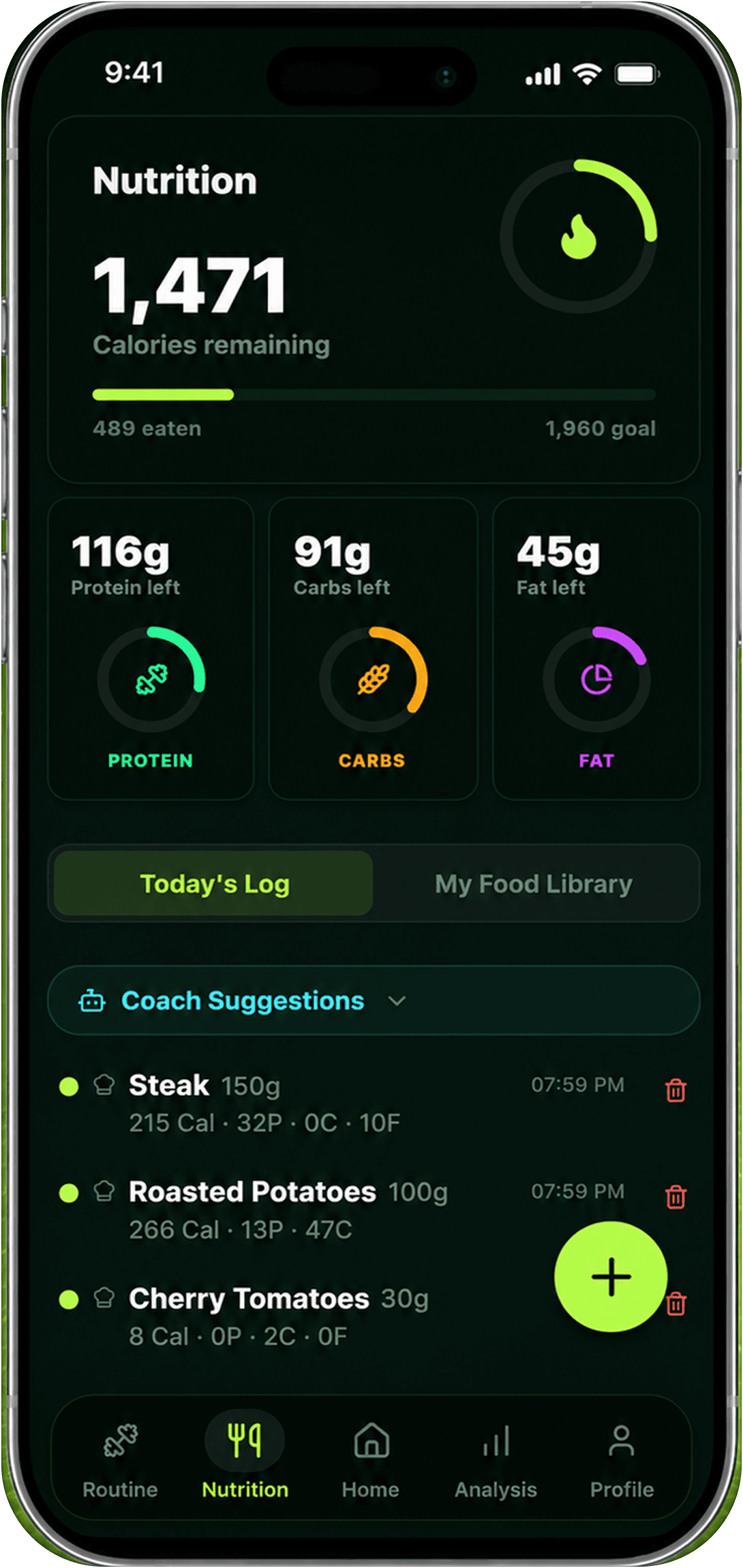 Reset90 AI Meals screen preview