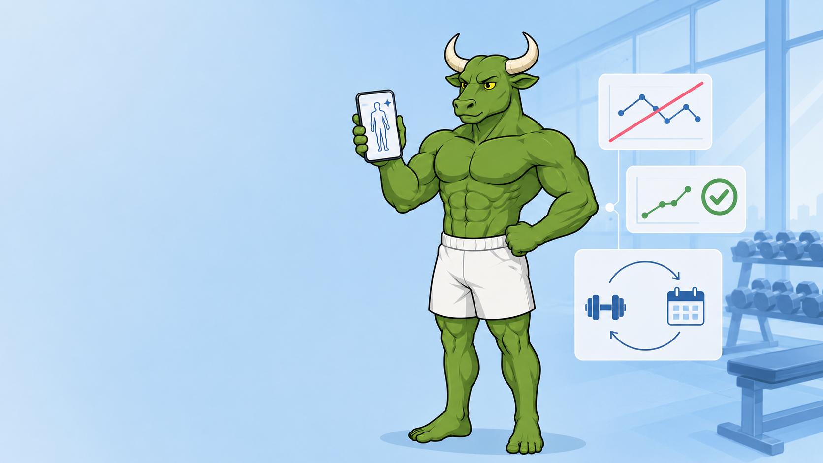 Green Guy with body composition stat cards feeding a plan loop — Reset90 best body composition apps in 2026