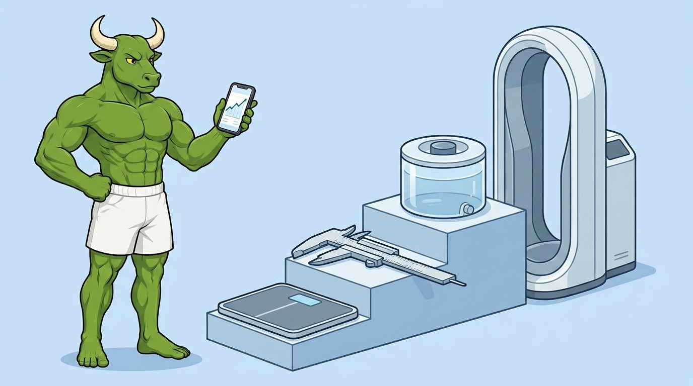 Green Guy examining a phone showing the Reset90 plan — best fitness apps for women in 2026