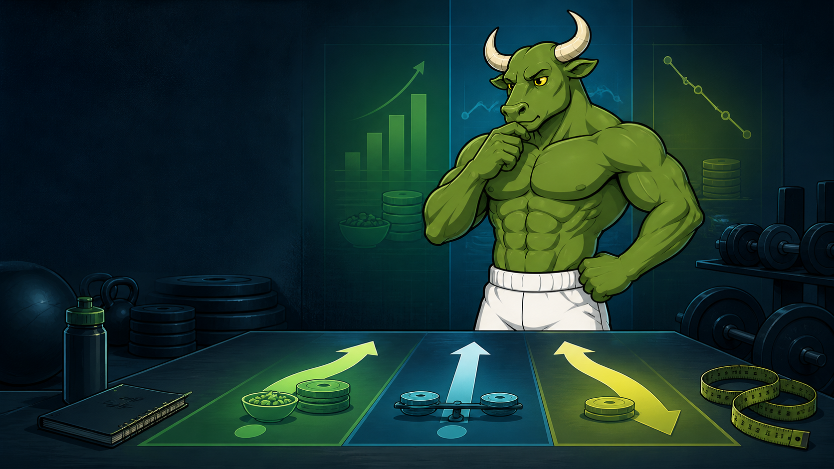 Green Bull reviewing bulk, cut, recomp, and maintenance paths before choosing a training phase
