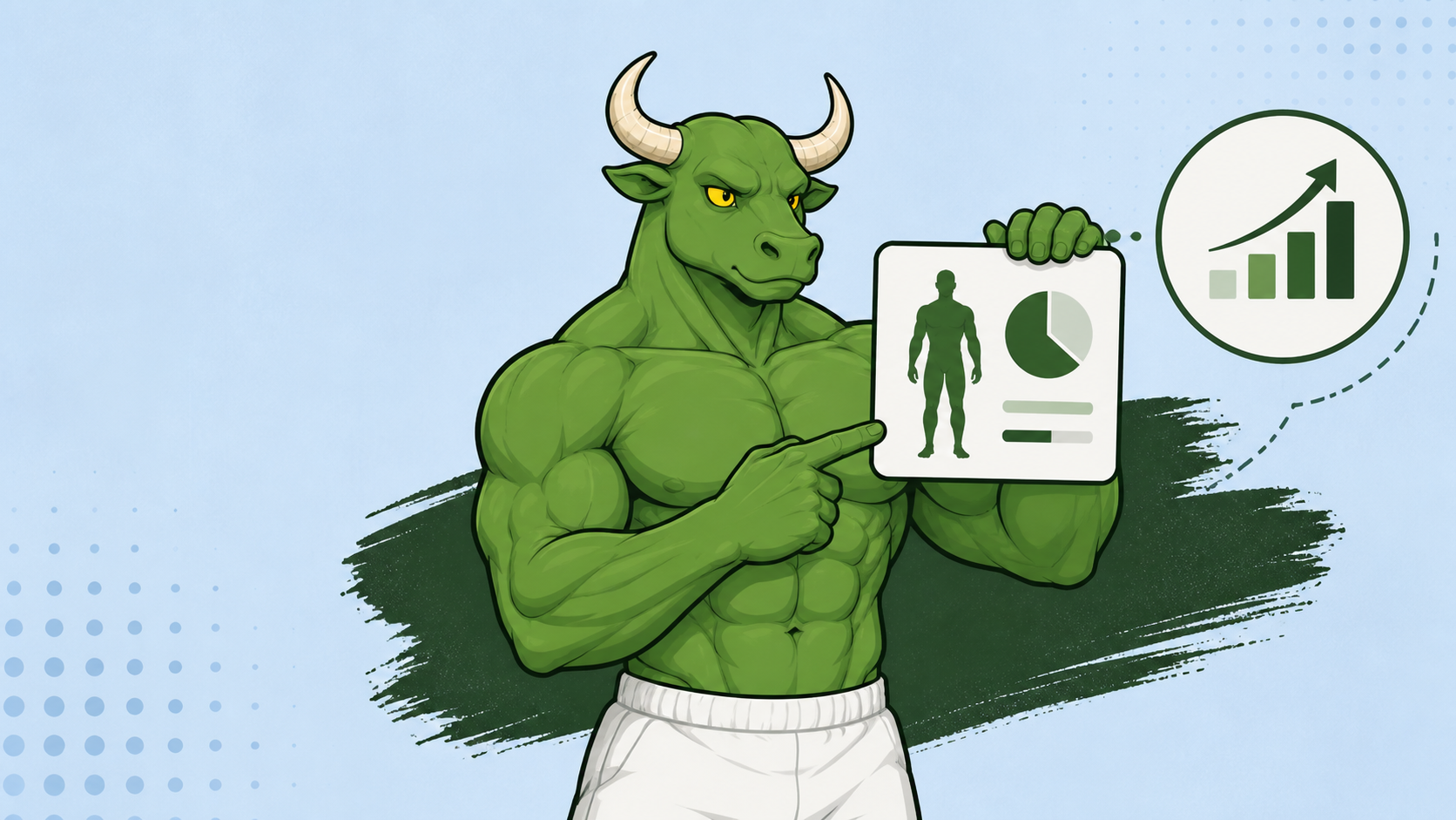 Green Guy explains fat-free mass index with a body-composition card and progress graphic