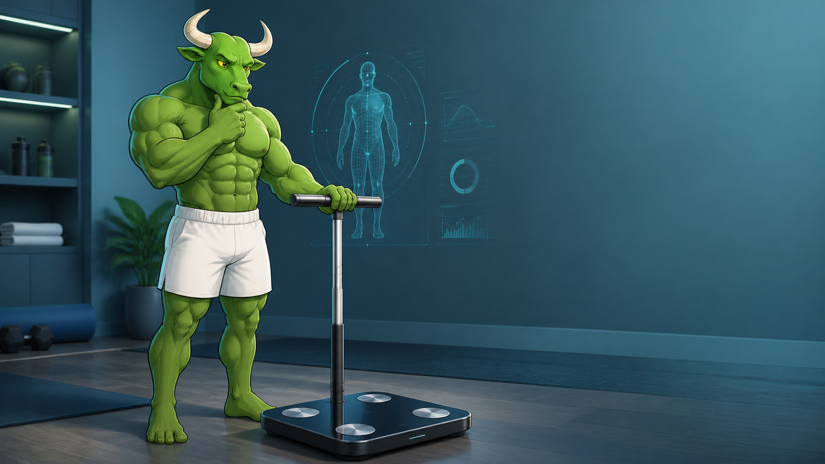 Green Bull reviews a premium smart scale with a retractable handle in a connected health studio